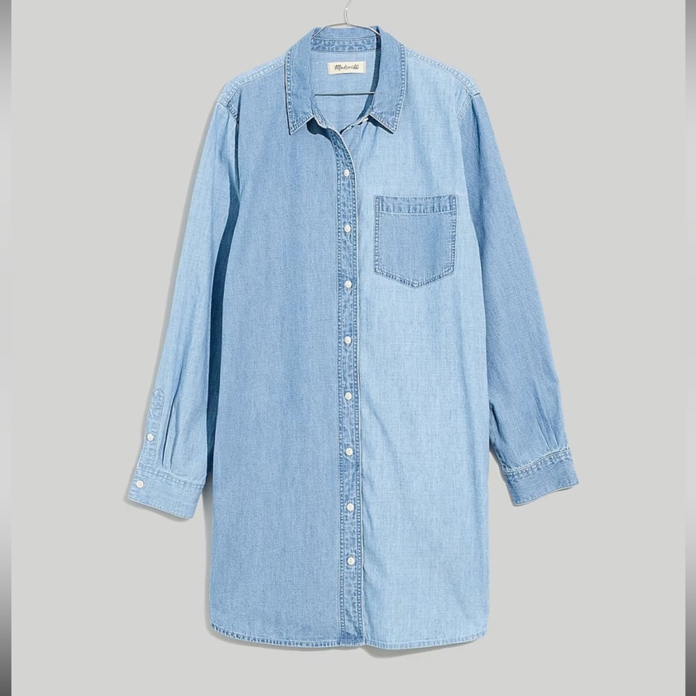 Madewell x Solid & Striped® Denim Colorblock Shirtdress